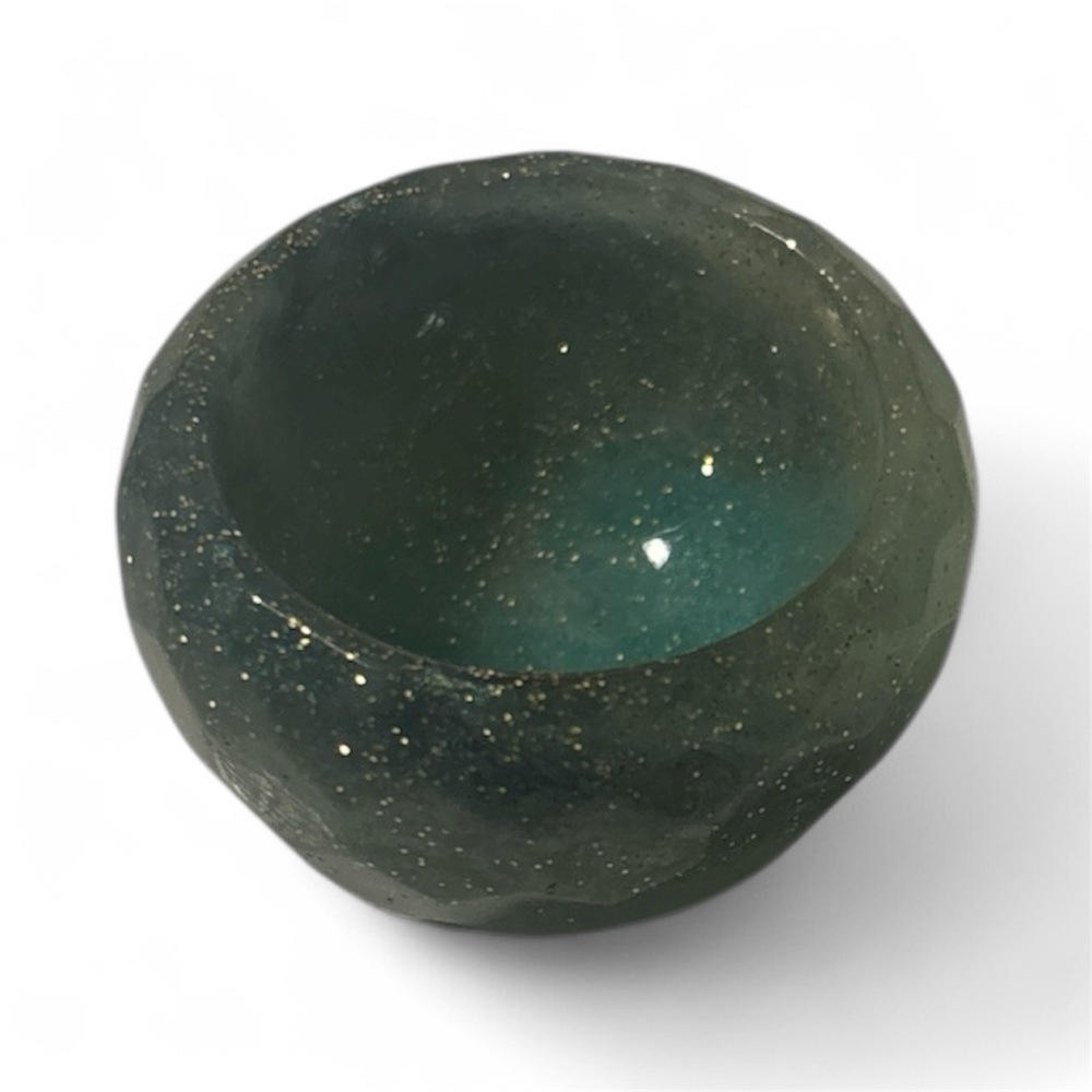 Handmade Acrylic Elegant Green Decorative Bowl Necklace or Ring Holder NWOT